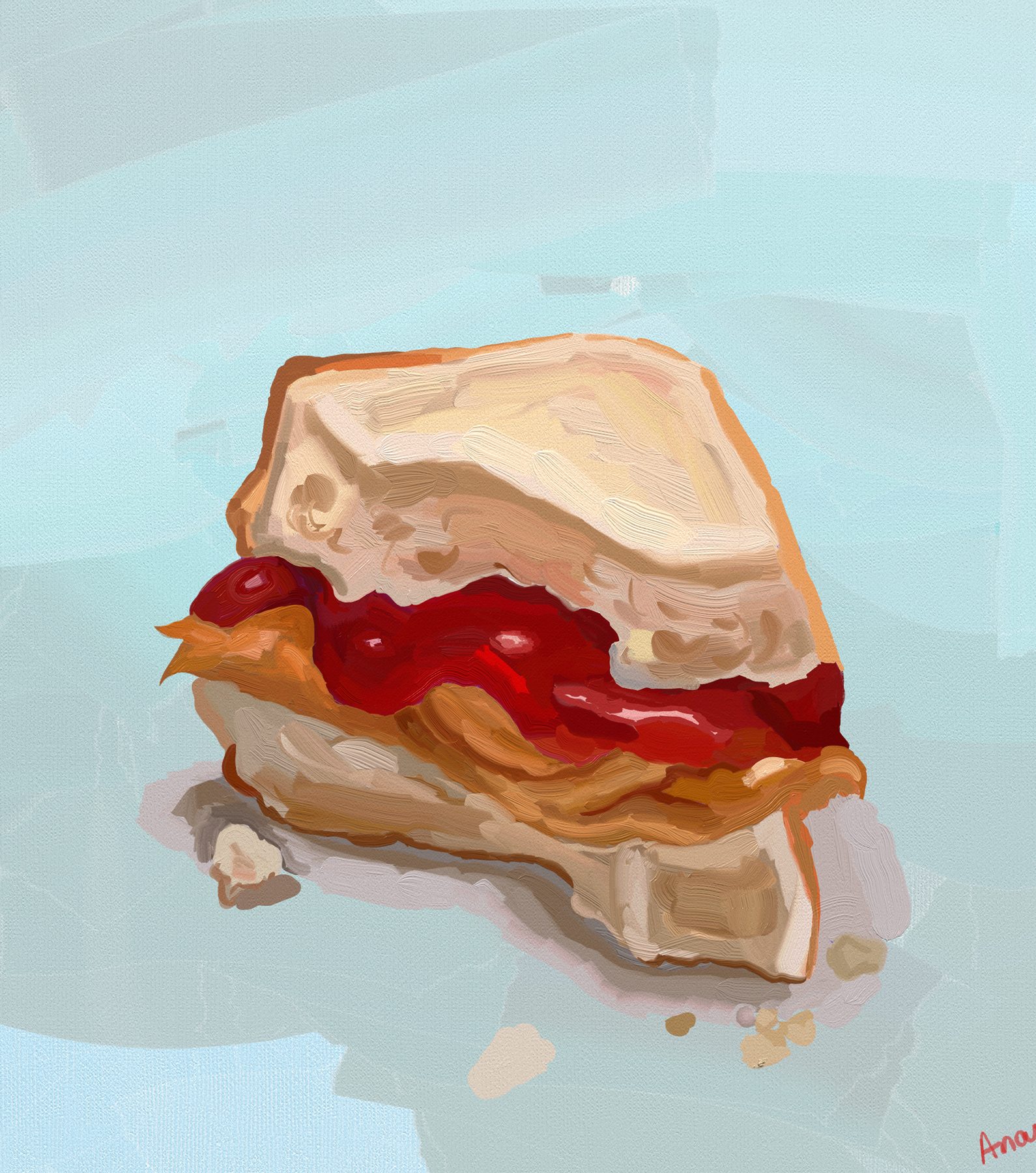 Digital painting of a sandwich